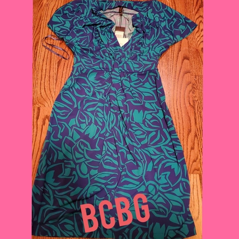 NWT BCBG turquoise & Blue-Purple dress Size Small